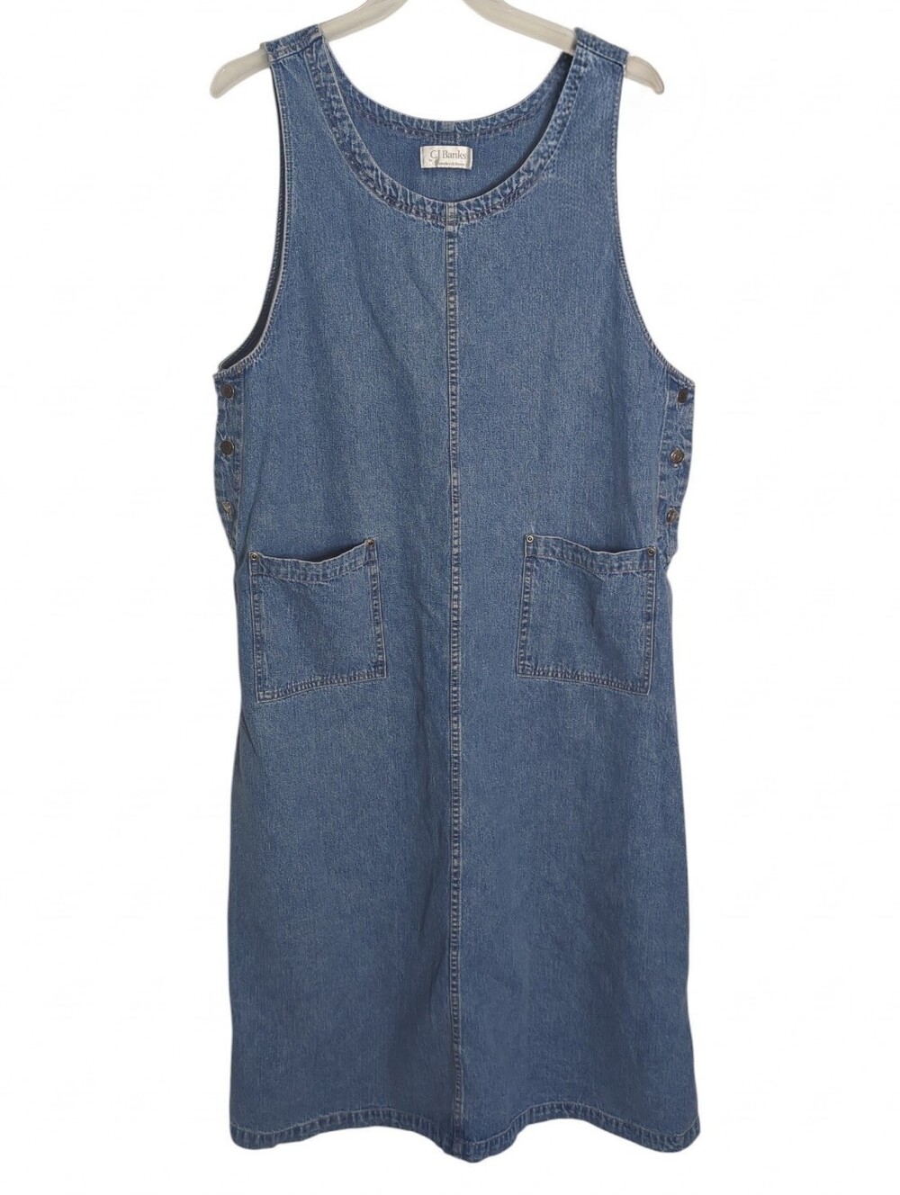 Womens Denim Overall Maxi Dress Country Cowgirl Modest Medium Wash Jumper 2X